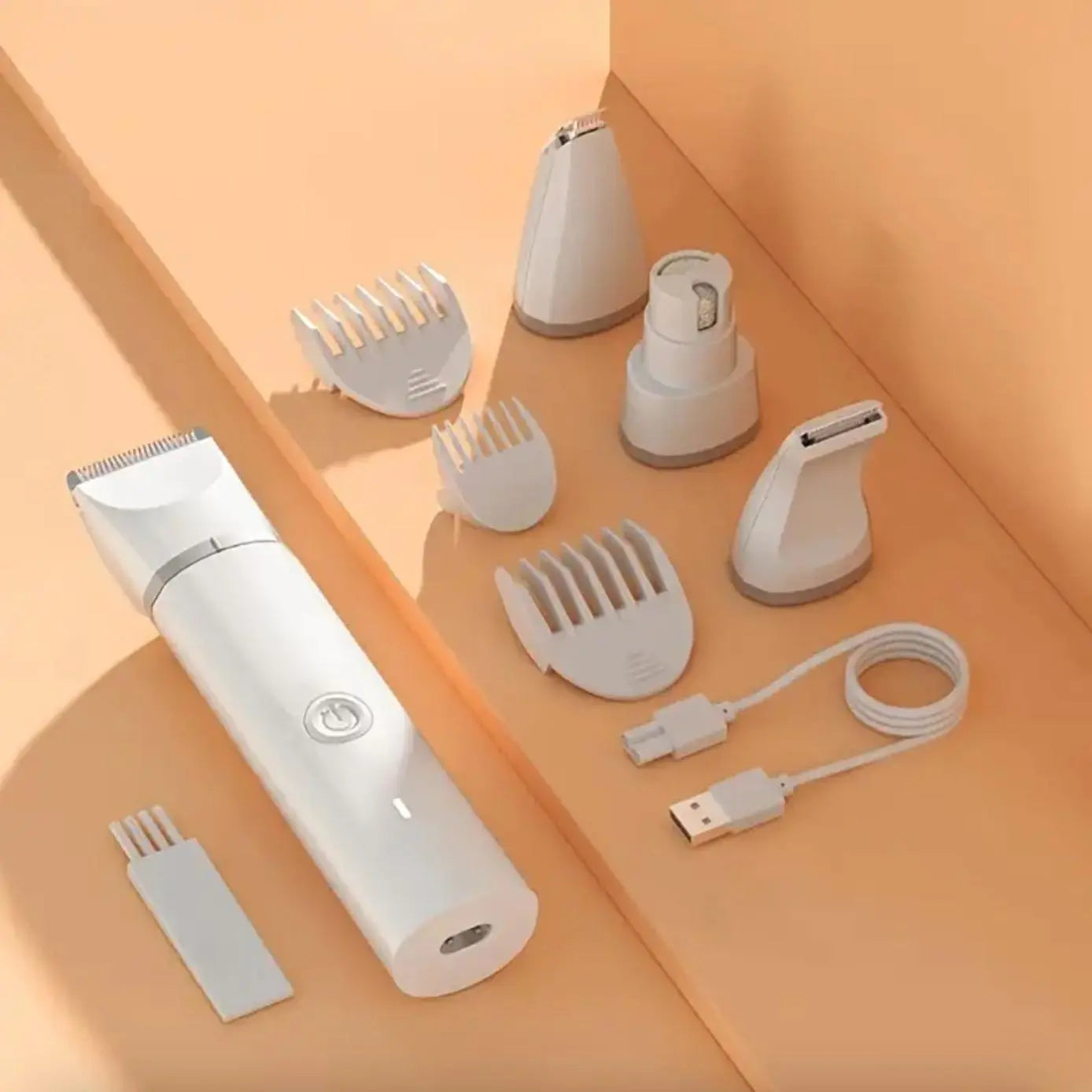 Multi-Use Pet Grooming Kit for Hair & Nail, 1 Set Rechargeable Pet Hair Trimmer with Replaceable Heads, Electric Pet Nail Cutter for Cats & Dogs, Pet Supplies, Dog Nail Clipper, Dog Nail Trimmer, Pet Supplies