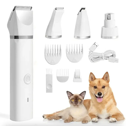 Multi-Use Pet Grooming Kit for Hair & Nail, 1 Set Rechargeable Pet Hair Trimmer with Replaceable Heads, Electric Pet Nail Cutter for Cats & Dogs, Pet Supplies, Dog Nail Clipper, Dog Nail Trimmer, Pet Supplies