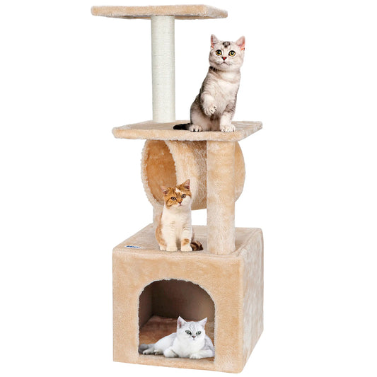 Pet Republic 36-Inch Cat Tree Tower Condo, Cat Furniture with Natural Sisal Scratcher Posts, Claw Sharpener, and Cozy Resting Area for Kittens