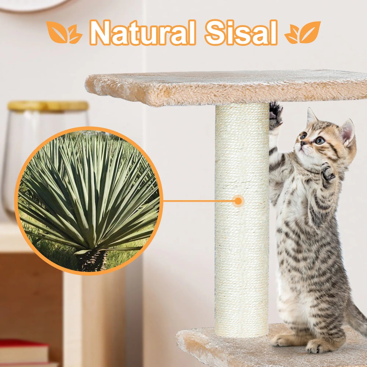 Pet Republic 36-Inch Cat Tree Tower Condo, Cat Furniture with Natural Sisal Scratcher Posts, Claw Sharpener, and Cozy Resting Area for Kittens